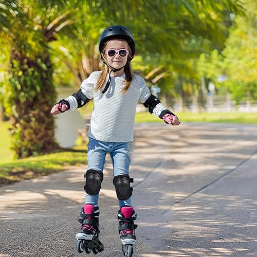 Miniatura 7 de Casco para niños, cascos de patineta para niños pequeños de 2 a 14 años, niños y niñas, con rodilleras y coderas, muñequeras, para patines
