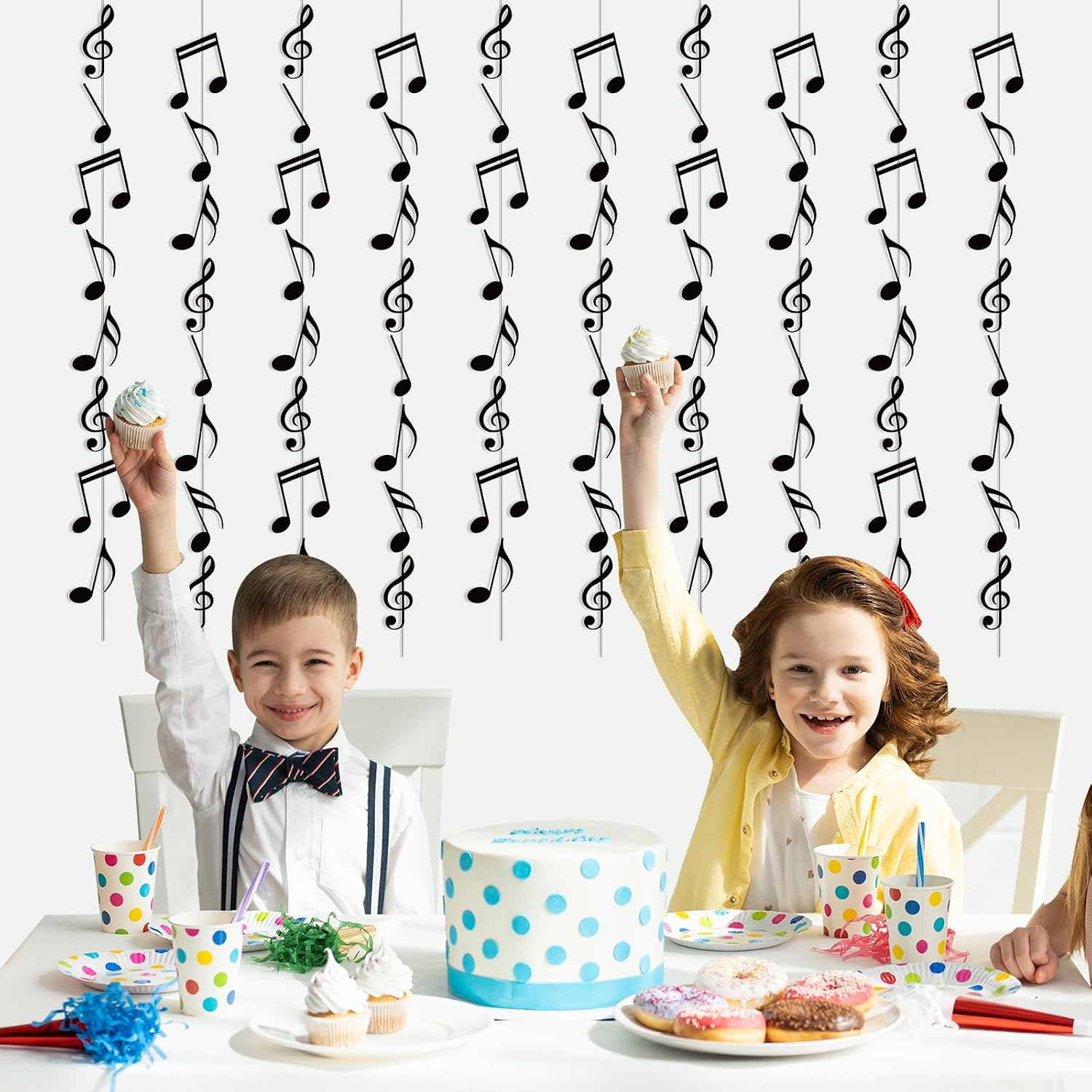 12 PCS Musical Note Banners Music Themed Party Decorations Hanging Swirl Musical Notes Garland Kit Music Note Paper Cutouts for Music Concert Music Themed Birthday Wedding Baby Shower Party Decor