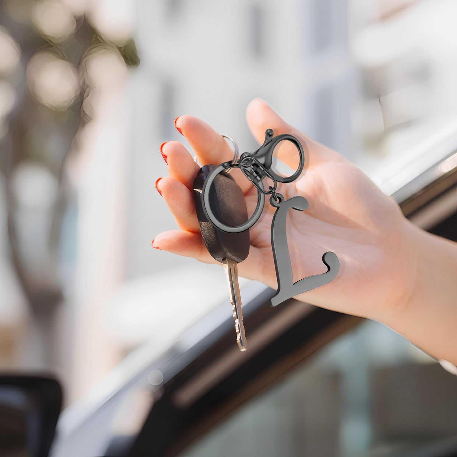 XGALBLA Cute Gold/Silver/Black Letter A-Z Keychain for Women Bag Charms for Handbags Stainless Steel Initial Letter Keychain - Image 4