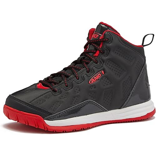 AND1 Showout Girls & Boys Basketball Shoes Kids, Boys High Top Sneakers, Youth Size 1 to 7 Kids Basketball Shoes Boys