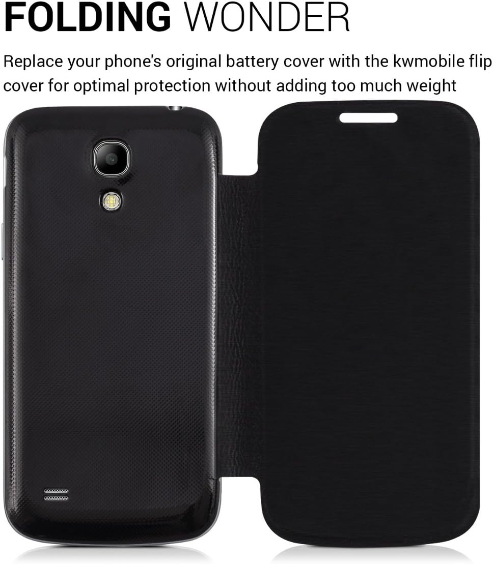 kwmobile Practical and Chic FLIP Cover case for Samsung Galaxy S4 Mini in Black