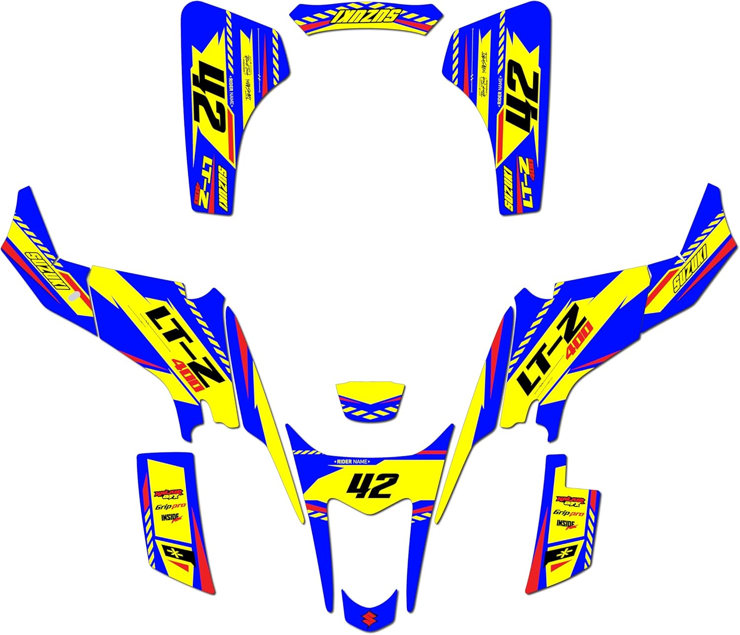 Graphics Kit for Suzuki LTZ 400 (2003-2008) Lethal Series Smoke 21 Mil - ATV UTV Custom Racing Graphics Stickers Decals Kit, no-Plastics