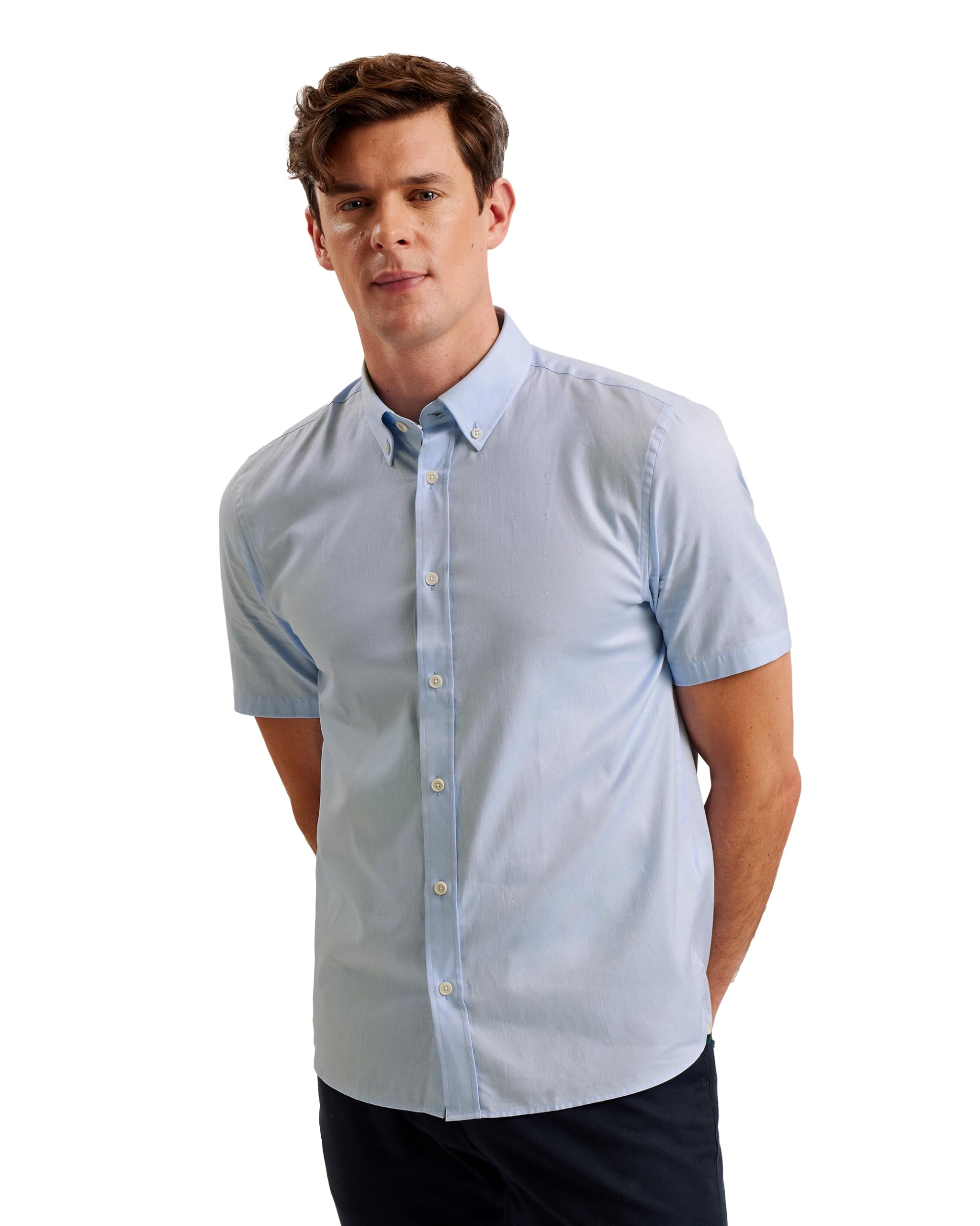 Ted Baker Mens Aldgte Regular Premium Oxford Shirt, Lt-Blue, L UK
