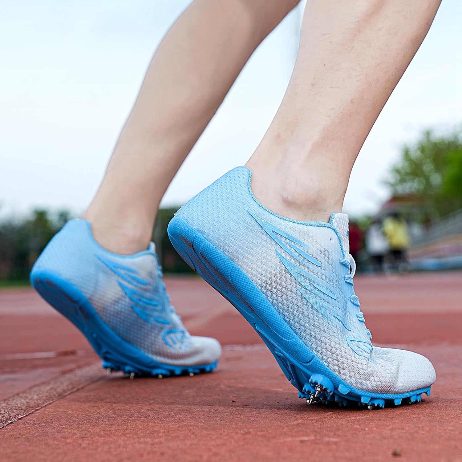 Zapatillas de Atletismo con Pinchos para Correr, Ligeras con Cordones automáticos para Hombre y Mujer