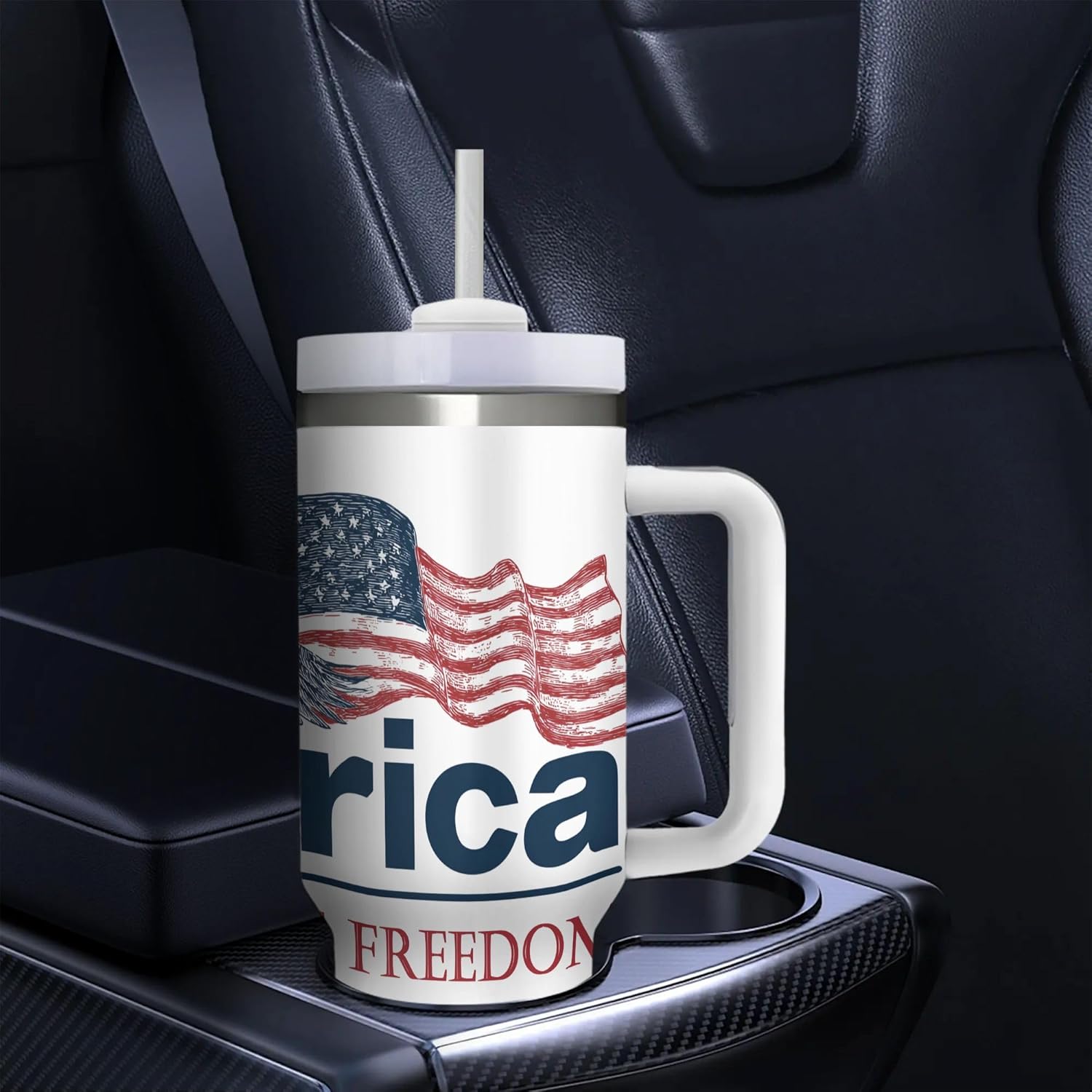 40 OZ America 250th Anniversary Tumbler with Handle, 250 Years Double Wall Stainless Steel Travel Coffee Mug with Straw Lid, Celebrating 250 at Home Insulation and Cooling Cup