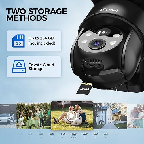 Miniatura 7 de Cámaras solares de seguridad 2K, visión 360, inalámbricaspara exterioresvisión nocturna a color, detección de IA, audio de 2 vías, alarma de sirena,