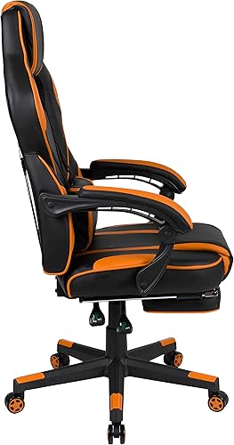 Miniatura 7 de EMMA + OLIVER Silla ergonómica para juegos negra/naranja, respaldo/brazos, reposapiés, masaje lumbar Negro/Naranja,Negro -,Negro/Azul,Negro