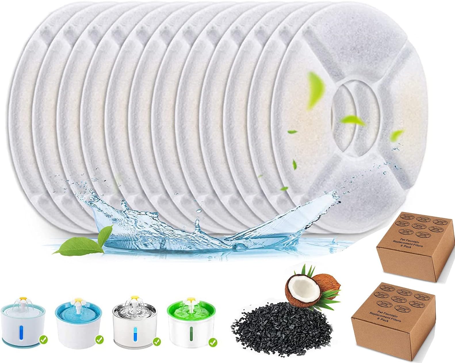 10 Stück Katzenbrunnen Filter Schwämme Von BOHUIZ - Ersatzfilter Für Trinkbrunnen