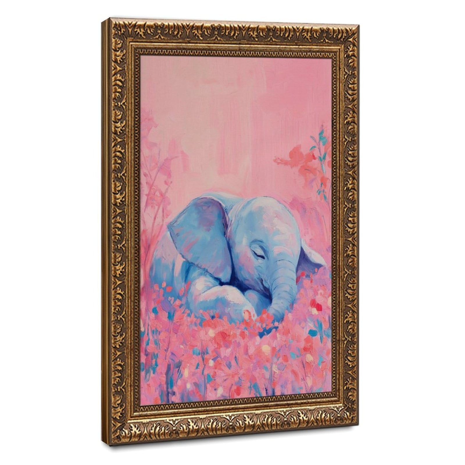 Bareronor Watercolour Elephant Poster Canvas Poster Bedroom Decor Landscape Office Room Decor Gift 24" L X 36" W