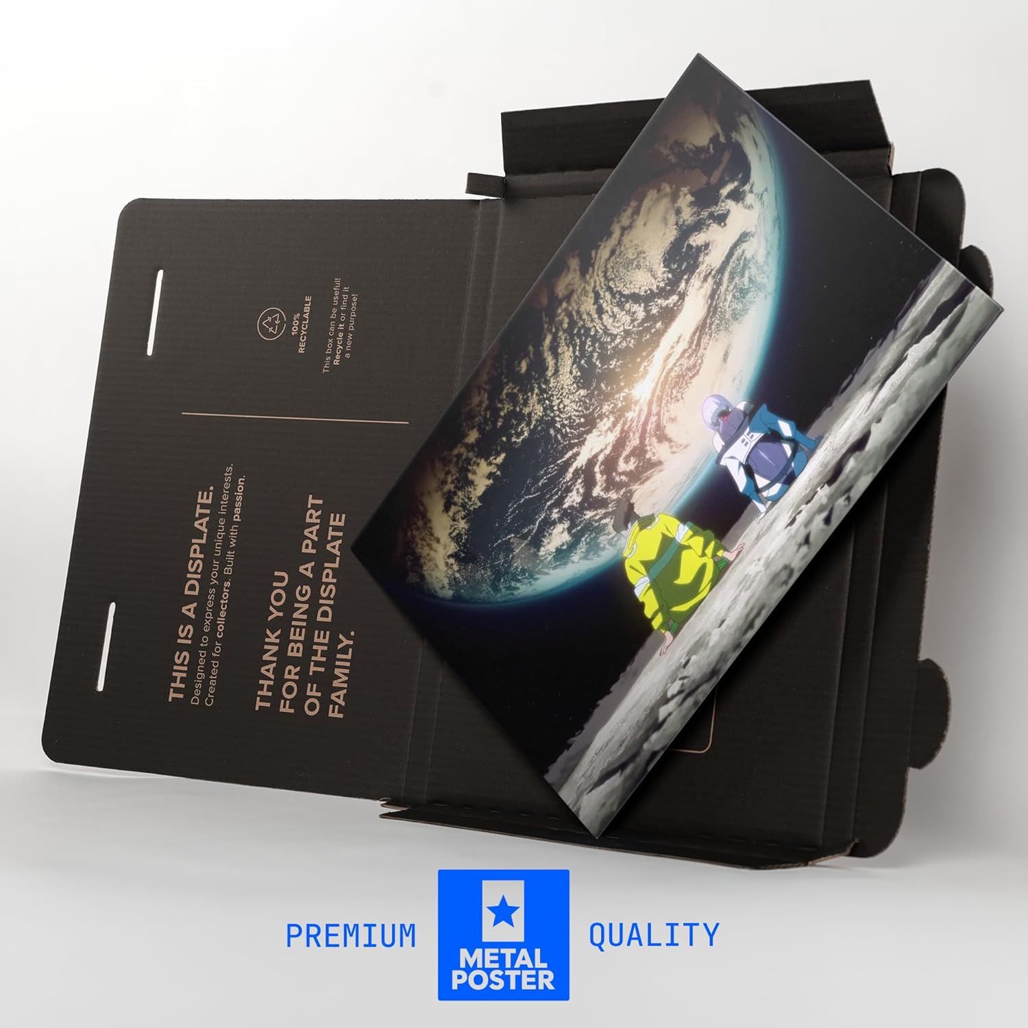 Displate Official Cyberpunk Metal Poster Magnetic Mounting Licensed Artwork Modern Wall Decor- Cyberpunk Edgerunners - Moon Trip Poster 17.7" x 12.6"