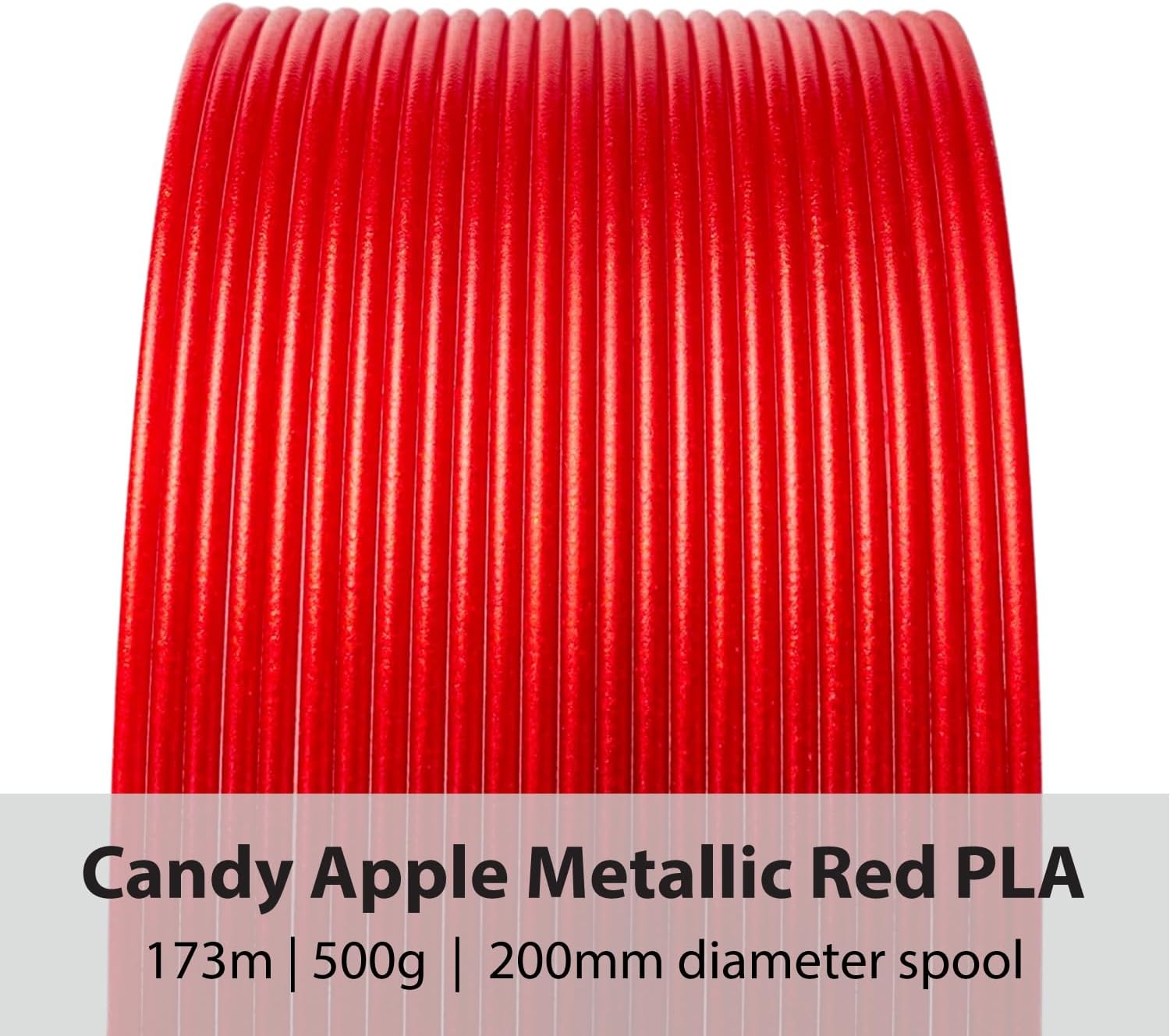 Protopasta 3D Printer Filament | PLA Filament 1.75mm | Candy Apple Metallic Red HT PLA | 500g Spool