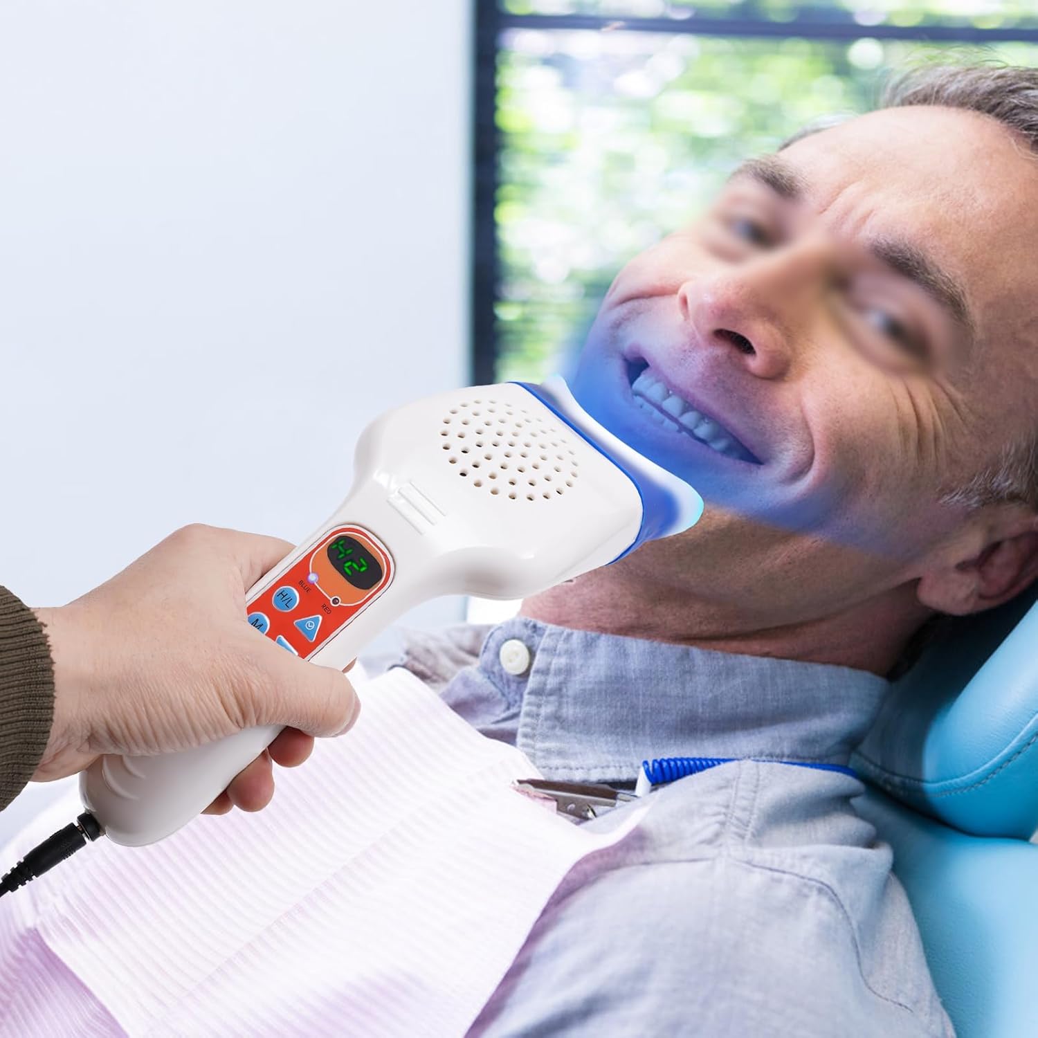 360° Teeth Whitening Kit for Sensitive Teeth, at Home LED Light Whitening Machine, Fast & Painless Stain Removal, Rechargeable