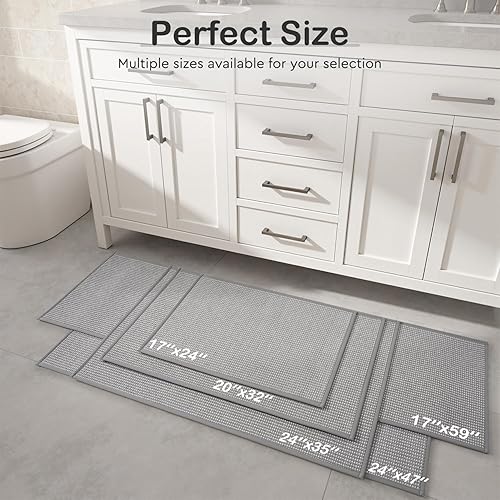 Miniatura 7 de MontVoo Bath Mat,Chenille Absorbent Bathroom Mat Quick Dry Rubber Backed Bathroom Rugs Non Slip Washable Bath Mats,Ultra Thin Bathroom Rugs Fit