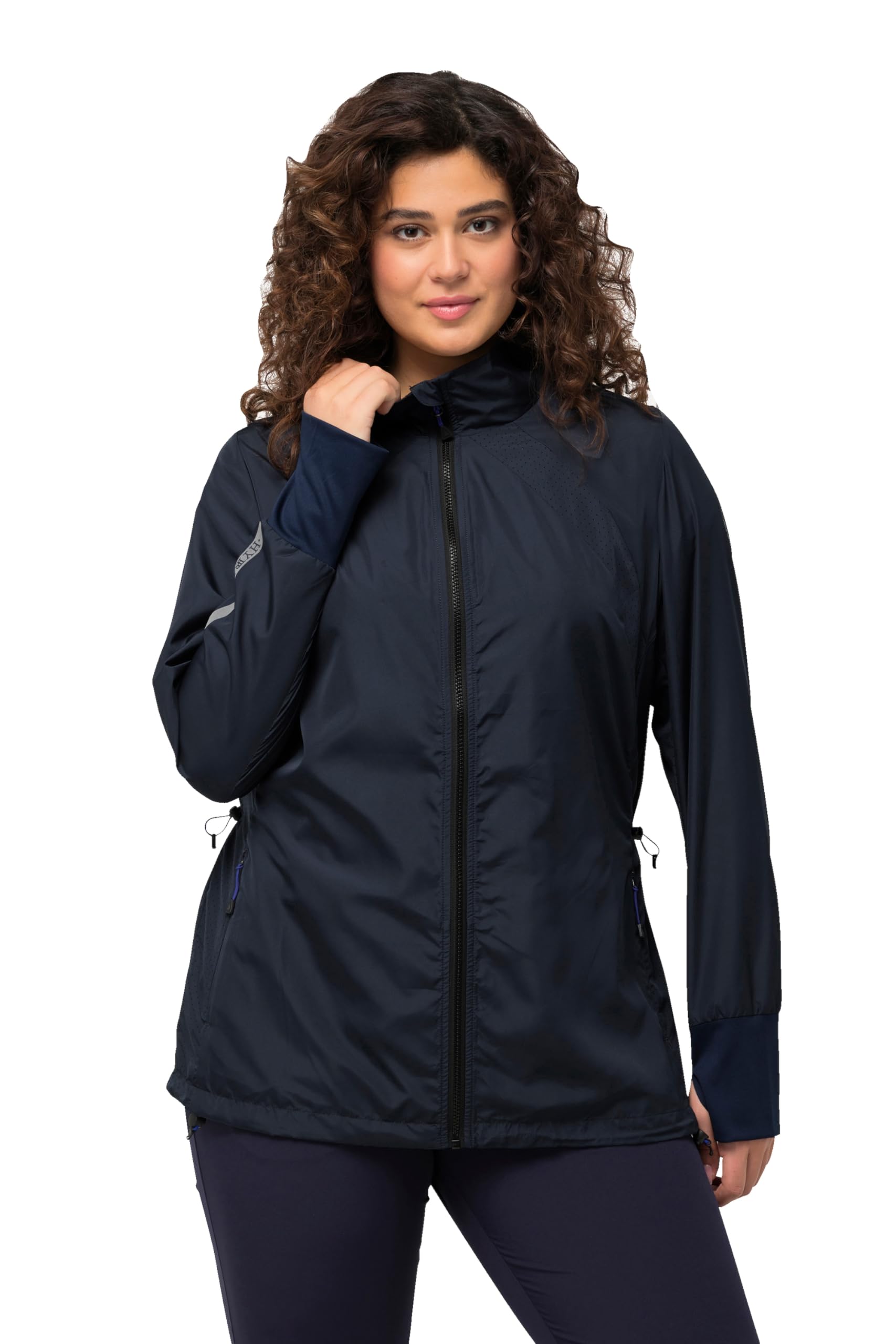 Ulla Popken Damen große Größen Übergrößen Plus Size HYPRAR Jacke, leicht, Stehkragen, Tunnelzug, recycelt 818712