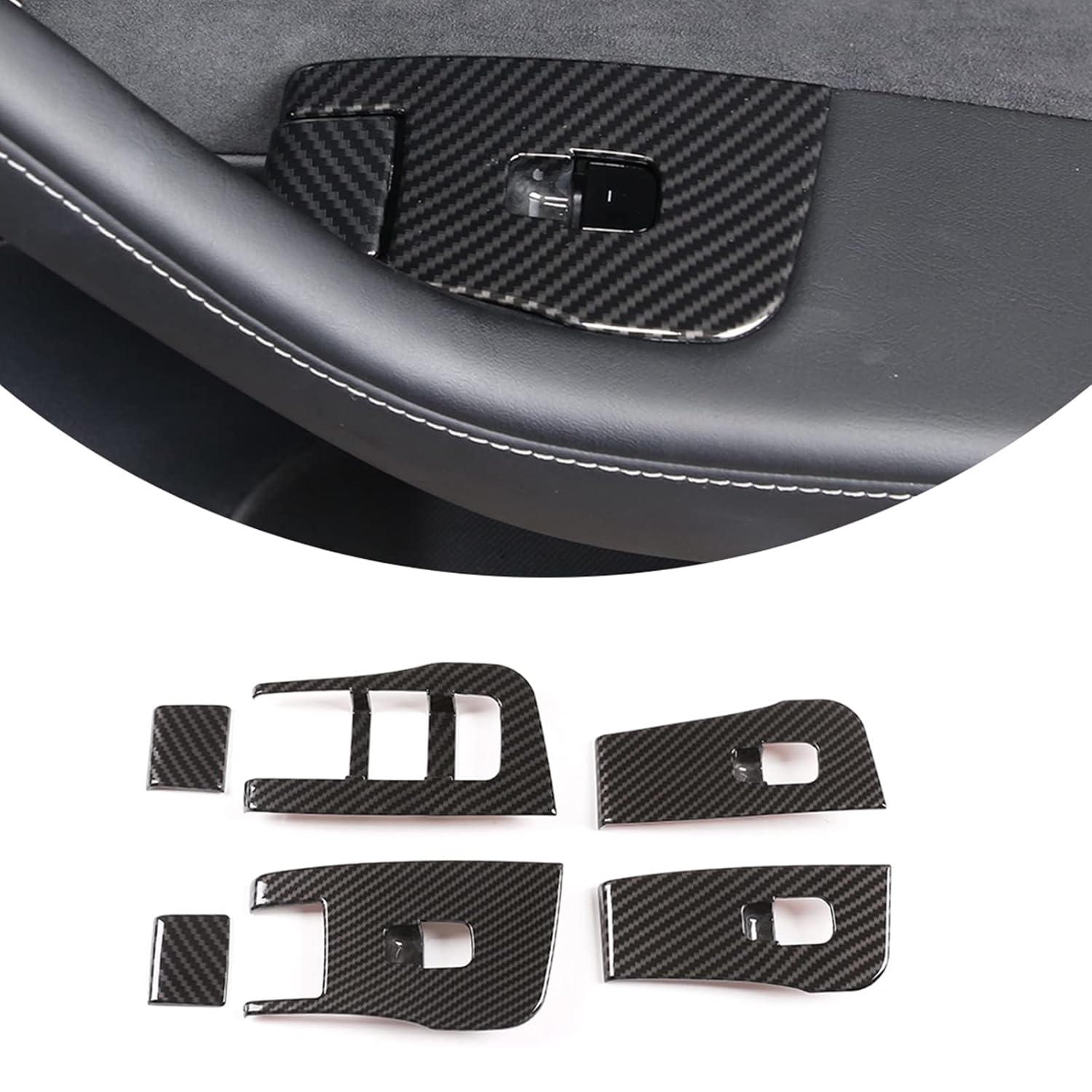 Aazon.co: Front And Rear Doors 4pcs Carbon Fiber Look Interior Door