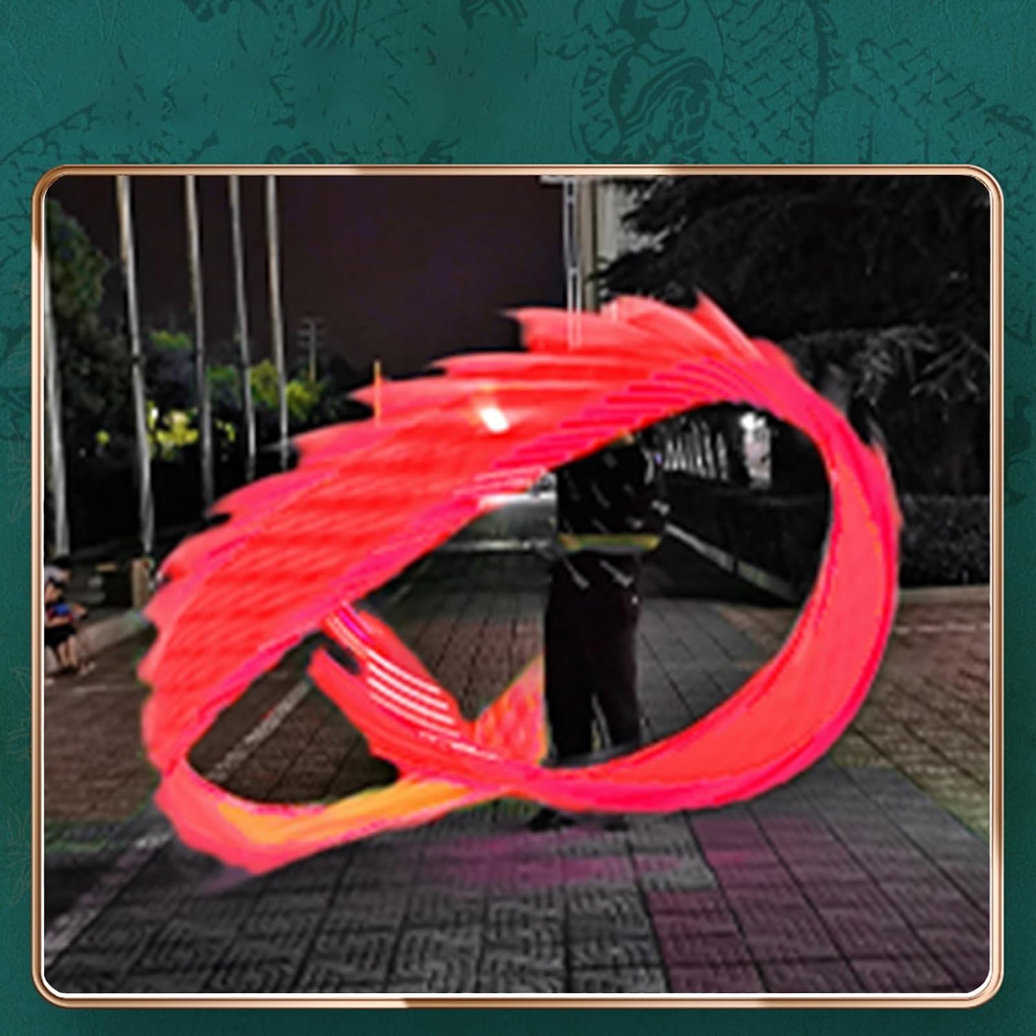 Drapeau de dragon dansant avec lumières lueur de nuit fitness jouet artistique Rosso