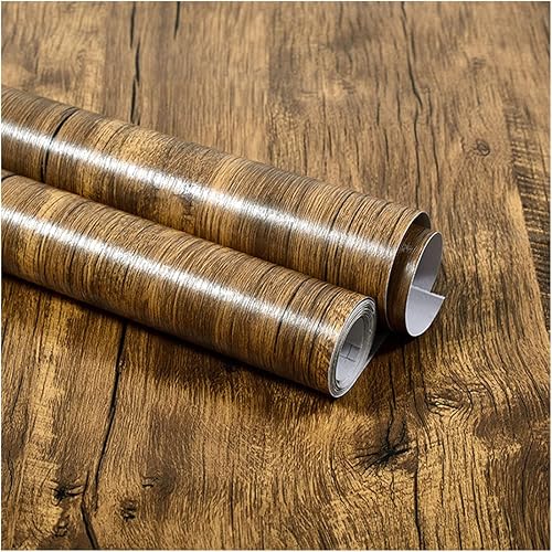 Miniatura 5 de Papel tapiz de vinilo autoadhesivo de grano de madera, 9.5 pies cuadrados, papel de contacto extraíble para despegar y pegar para decoración de