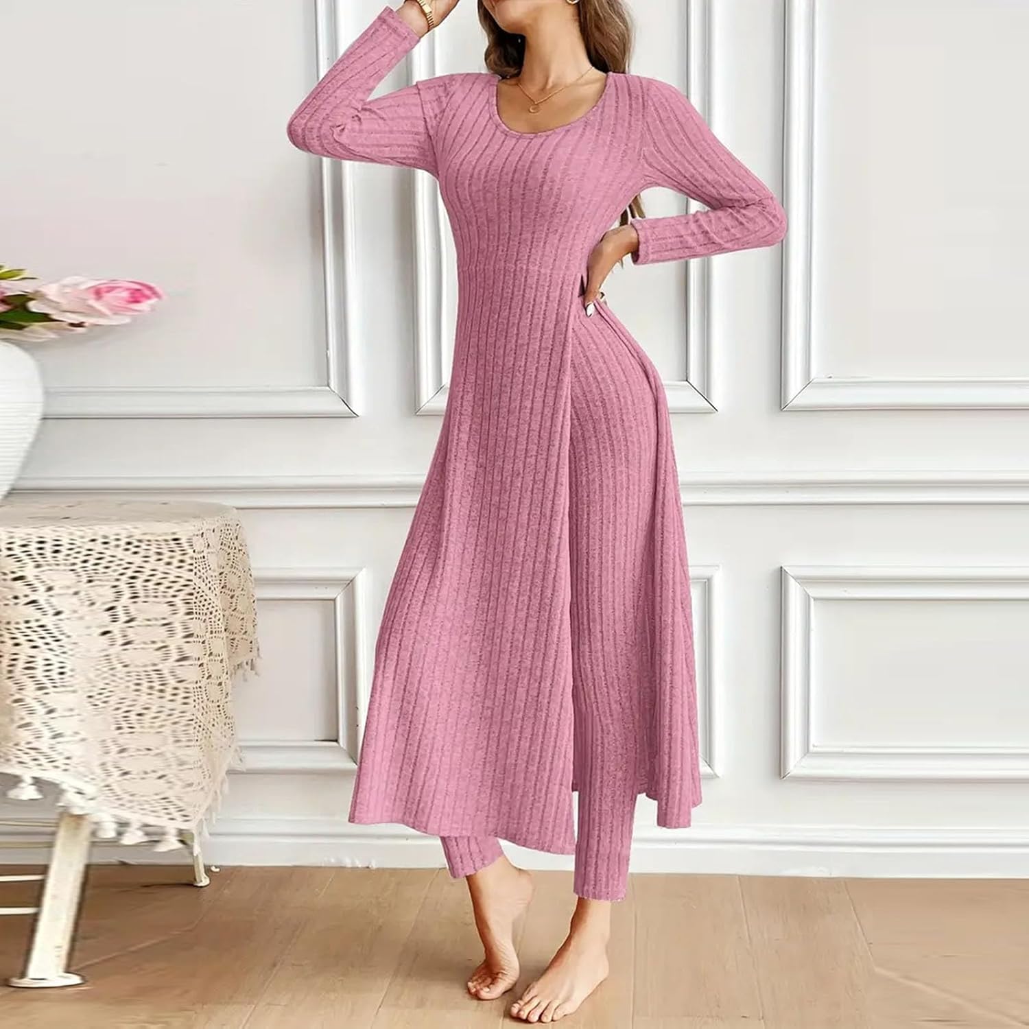 Women Thermal Underwear Set plus size Slim Fit Long Johns Base Layer Fall Winter Warm Pajamas Top and Bottom Suit
