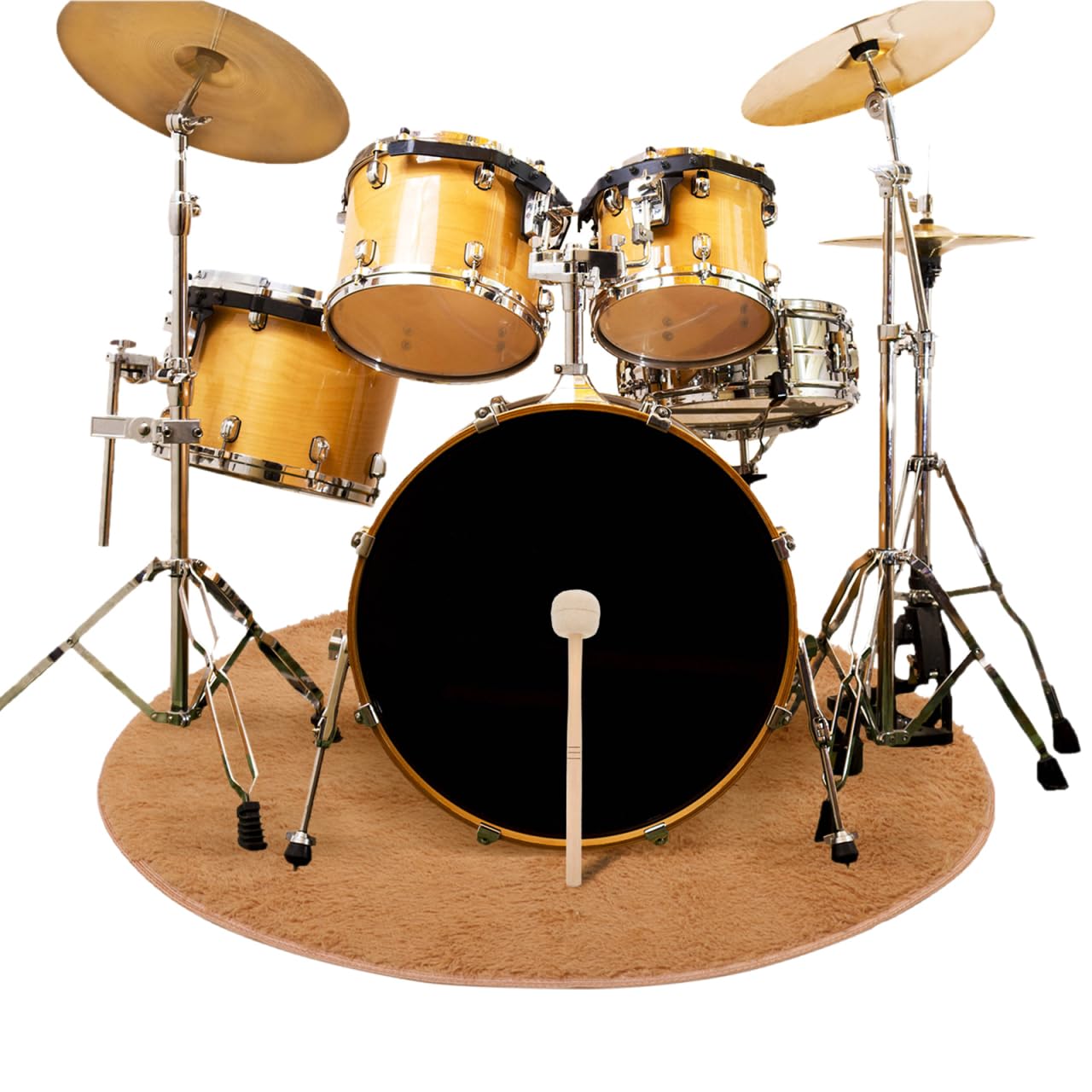 SUPVOX Maillets À Percussion En Feutre Avec Manche En Érable 36 Cm Accessoire De Batterie Polyvalent Pour Tambours Son Doux Prise Ergonomique