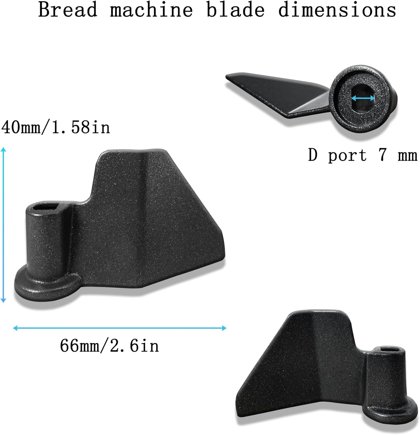 Bread Maker Paddles (Set of 2) Suitable for Hamilton Beach, Elite Gourmet 2lb Bread Makers, Sunbeam Bread Makers, Regal, and Oster Bread Makers