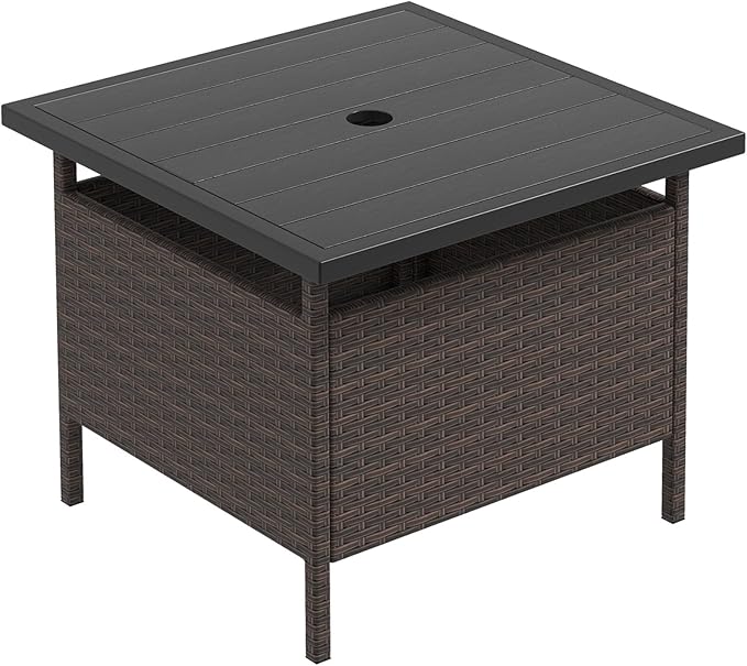 Giantex Umbrella Table, Outdoor Side Table with 2" Umbrella