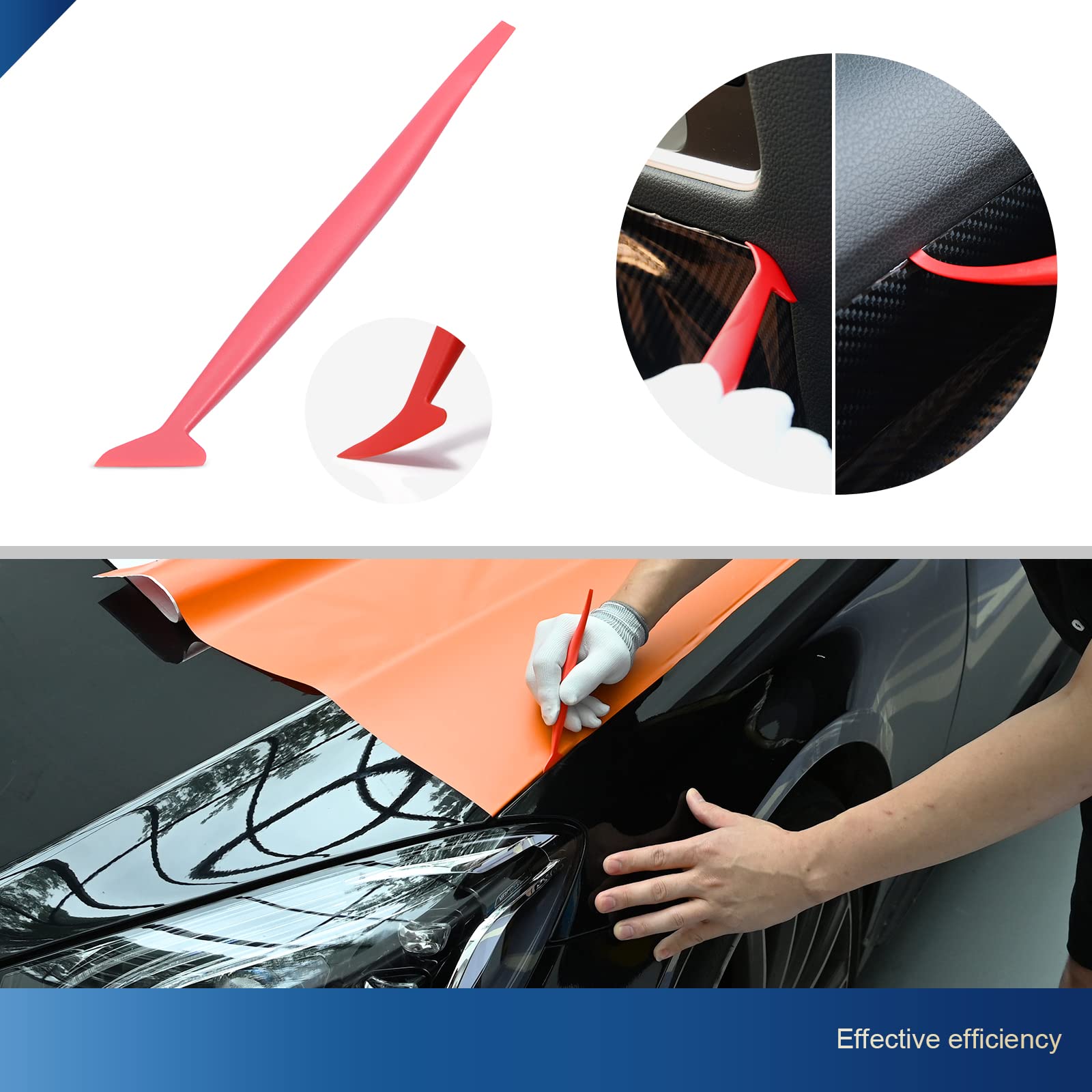 Ehdis Vinyl Vinyl Wrap Tools Film Tools, Do nakładania folii okiennej, przyciemnianie szyb samochodowych, ze skrobaczkami do szyb