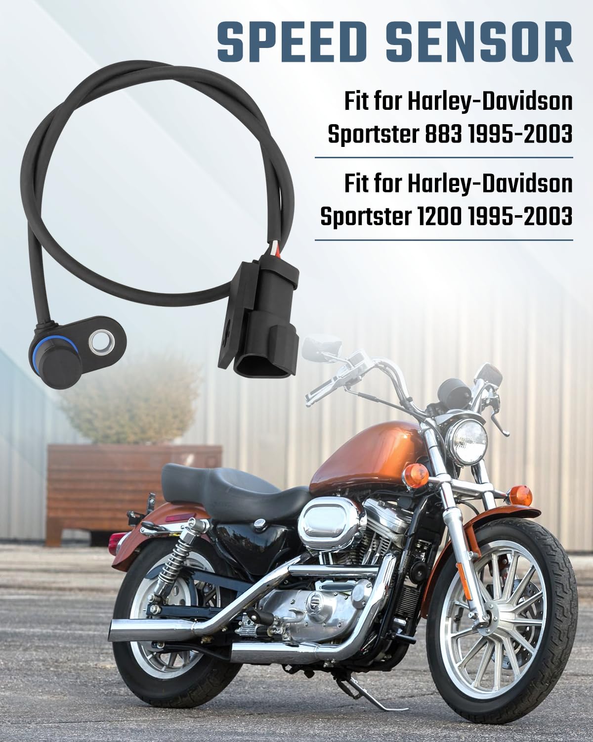 74402-95B Speed Sensor Fit for Harley-Davidson Sportster 883 1995-2003, Fit for Harley-Davidson Sportster 1200 1995-2003, Replacement Part Number 17-149 74402-95 74402-95B