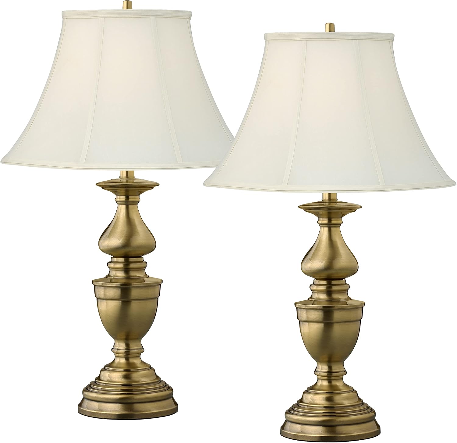 Medallion Lighting Corporation Balustrade 30" Satin Antique Brass Table Lamp Set (Set of 2)