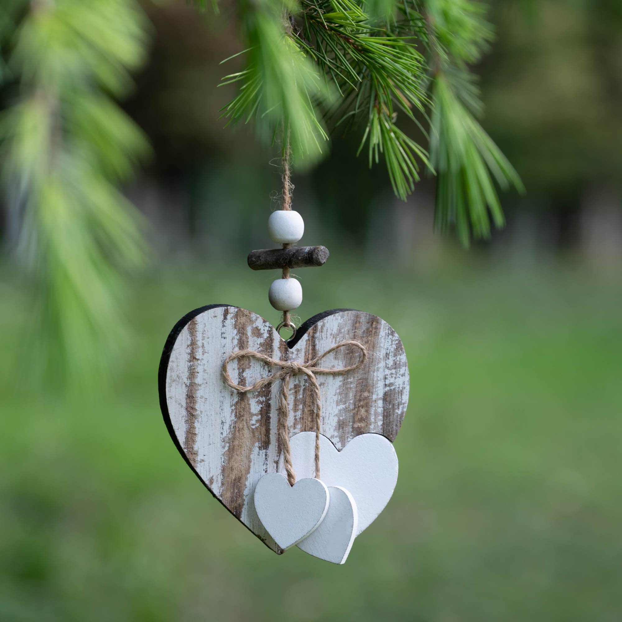 Heart-shaped Wooden Decorative Hanging Handmade Hearts Ornaments for Wedding Party Valentine Christmas Home Decoration Car Decor (#6 - Image 4