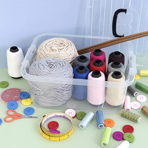 Miniatura 6 de Bringer Paquete de 2 cajas de almacenamiento de plástico, cajas de cierre transparente de 8 L