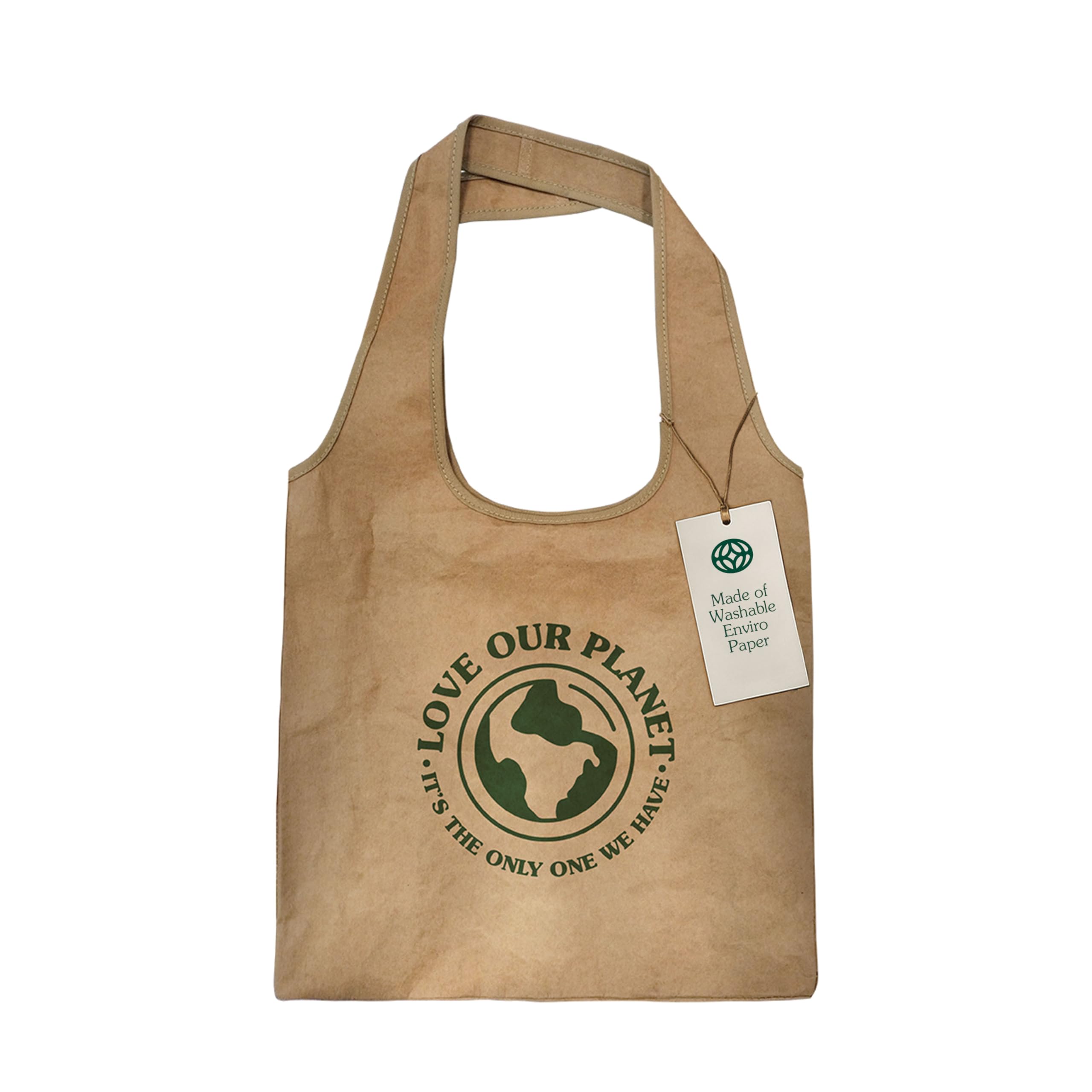 EARTHGRADE Reusable Grocery Bag – Large Sustainable Washable Paper Tote with Reinforced Seams. Foldable and Durable.