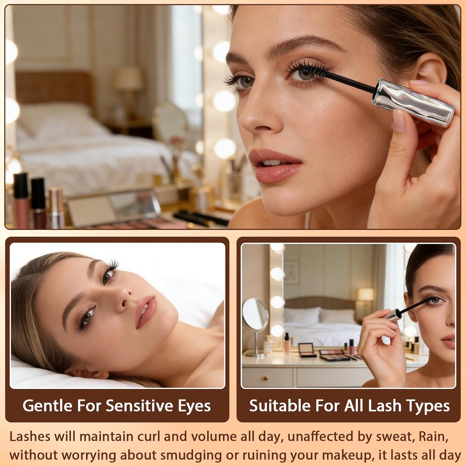 2Pcs Tubing Mascara, Waterprooflong Curling Mascara, Eyelash Primer,Tubular Eyelash Primer,Waterprooflong Curling Mascara,Natural And Non-Smudged, Waterproof Long Wear - Image 6