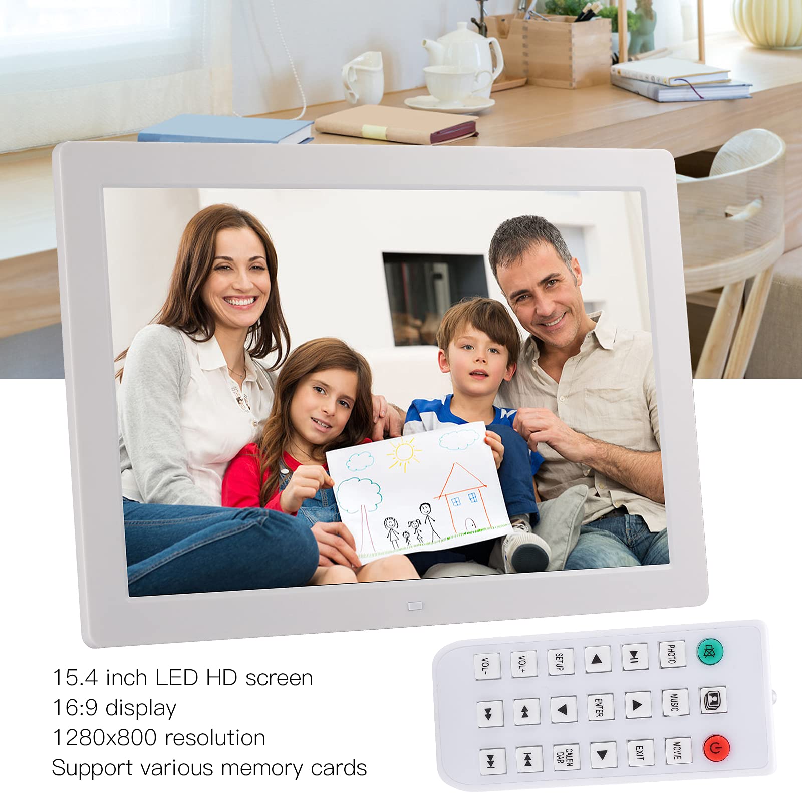 17 Zoll Digitaler Bilderrahmen - Elektronischer Fotorahmen Mit Fernbedienung