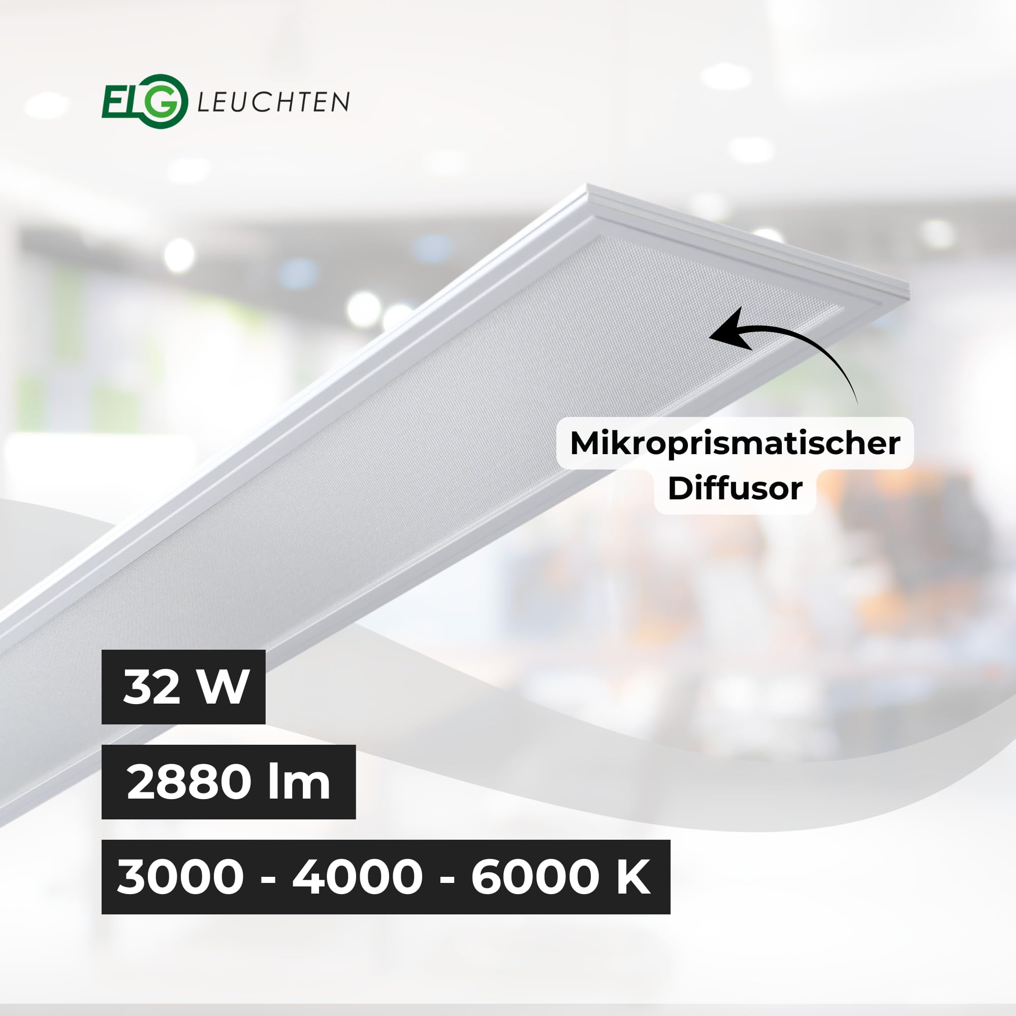 LED Pendelleuchte 120cm direkt/indirekt Dimmbar CCT 3000-6000K 32 Watt | mit Fernbedienung, Mikroprismatische Abdeckung, 2880 lm, CRI>90, IP20, Höhenverstellbar