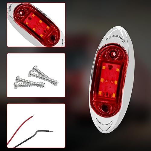 Miniatura 5 de Luz LED de marcador lateral para camión, 6 luces LED para camiones resistentes, remolques, caravanas, cabinas, barcos, autobús, camiones, biseles