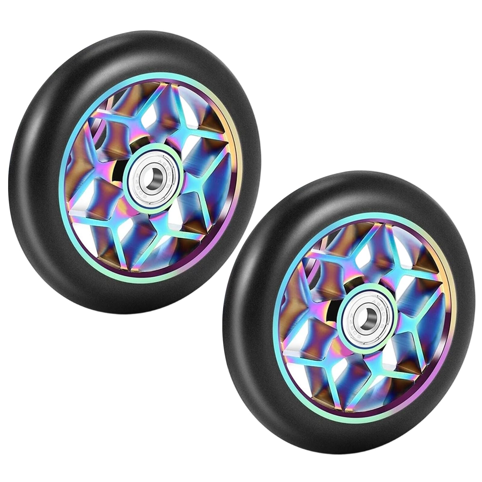 Roues de Remplacement pour Scooters, 2 Lots, avec roulements, en Alliage d ' Aluminium, pour Un Cyclisme agressif, durabilité