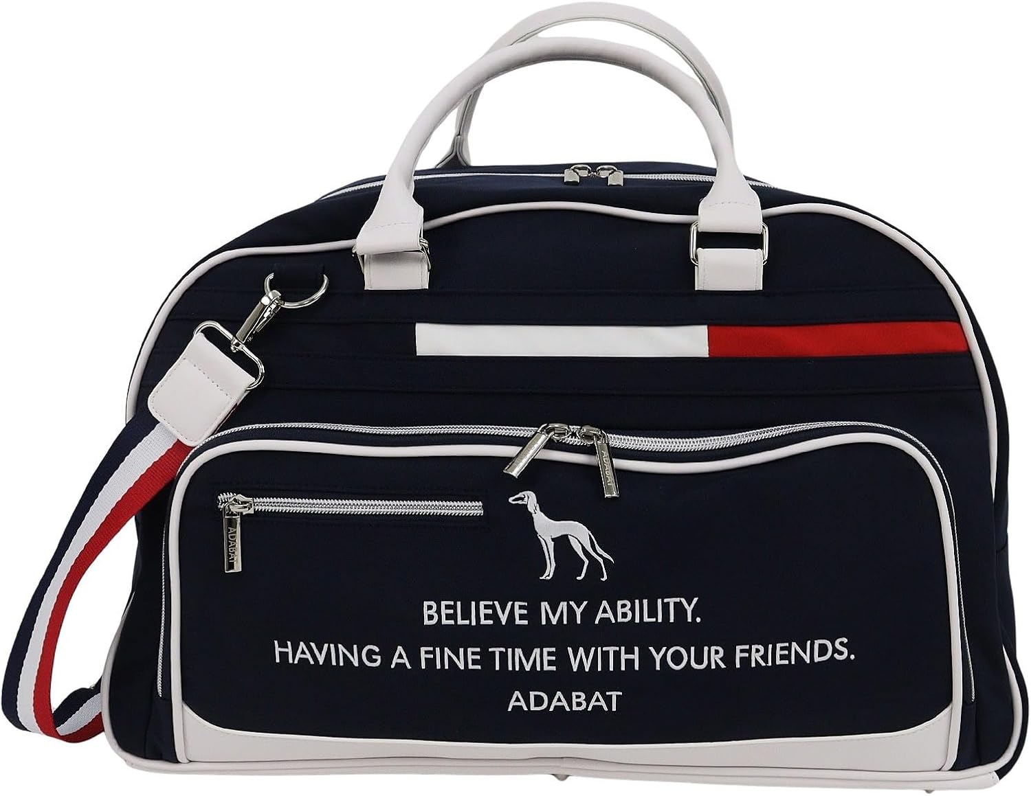 【新レーベル ADABAT NAVY】トリコロールボストンバッグ　ゴルフバッグ 新レーベル ADABAT NAVY】トリコロールボストンバッグ ゴルフバッグ 新