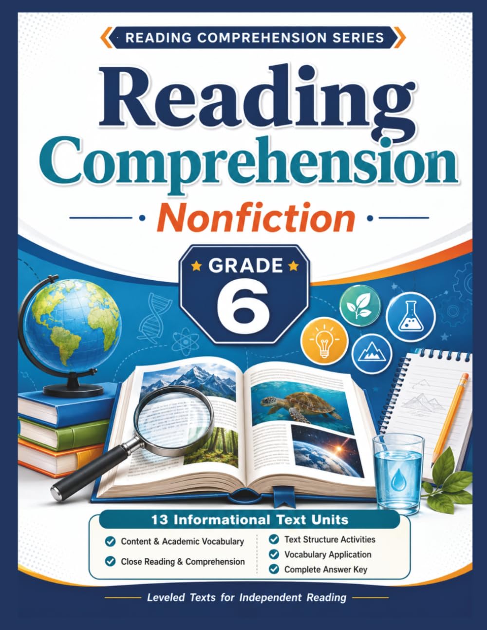 Reading Comprehension Worksheets, Nonfiction 6th Grade: 13 ELA Passages, Informational Stories for Homeschool and Additional Practice