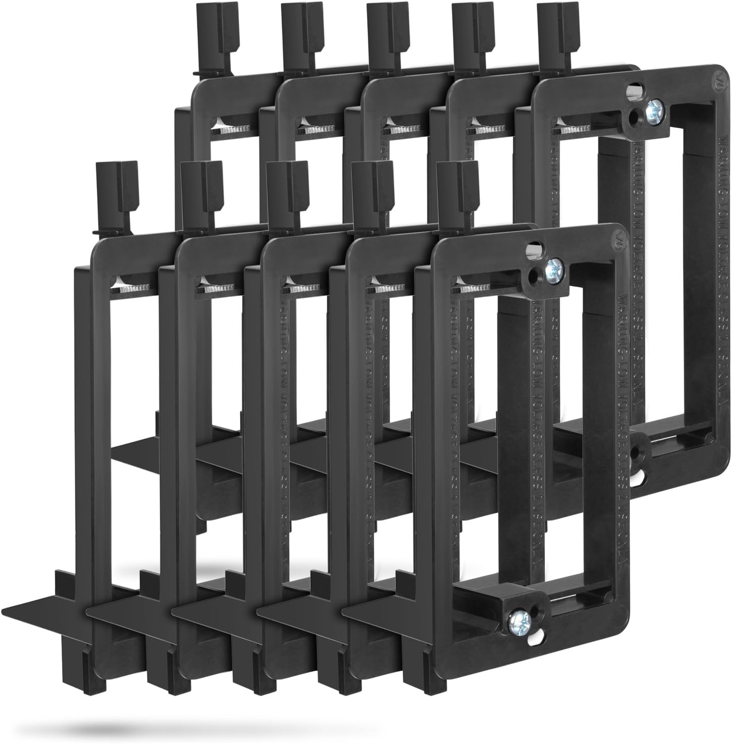 Low Voltage Mounting Bracket (1 Gang, 10 Pack), Fosmon Low Voltage Mounting Bracket (Mounting Screws Included) for Telephone Wires, Network Cables, HDMI, Coaxial, Speaker Cables