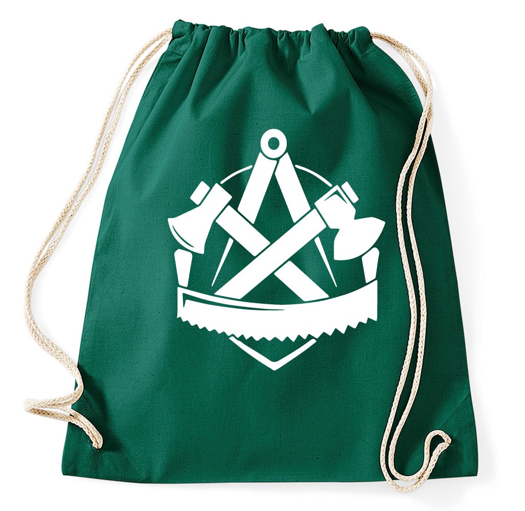 STYLETEX23 Turnbeutel – Baumwolle, 12 Liter, Mit Kordelzug, Zimmermann Zunft Logo