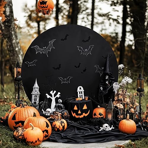 HELAKU Cubierta de fondo redonda de oro rosa de 7.2 x 7.2 pies, telón de fondo circular de oro rosa con 2 clips de fondo, fondo redondo de