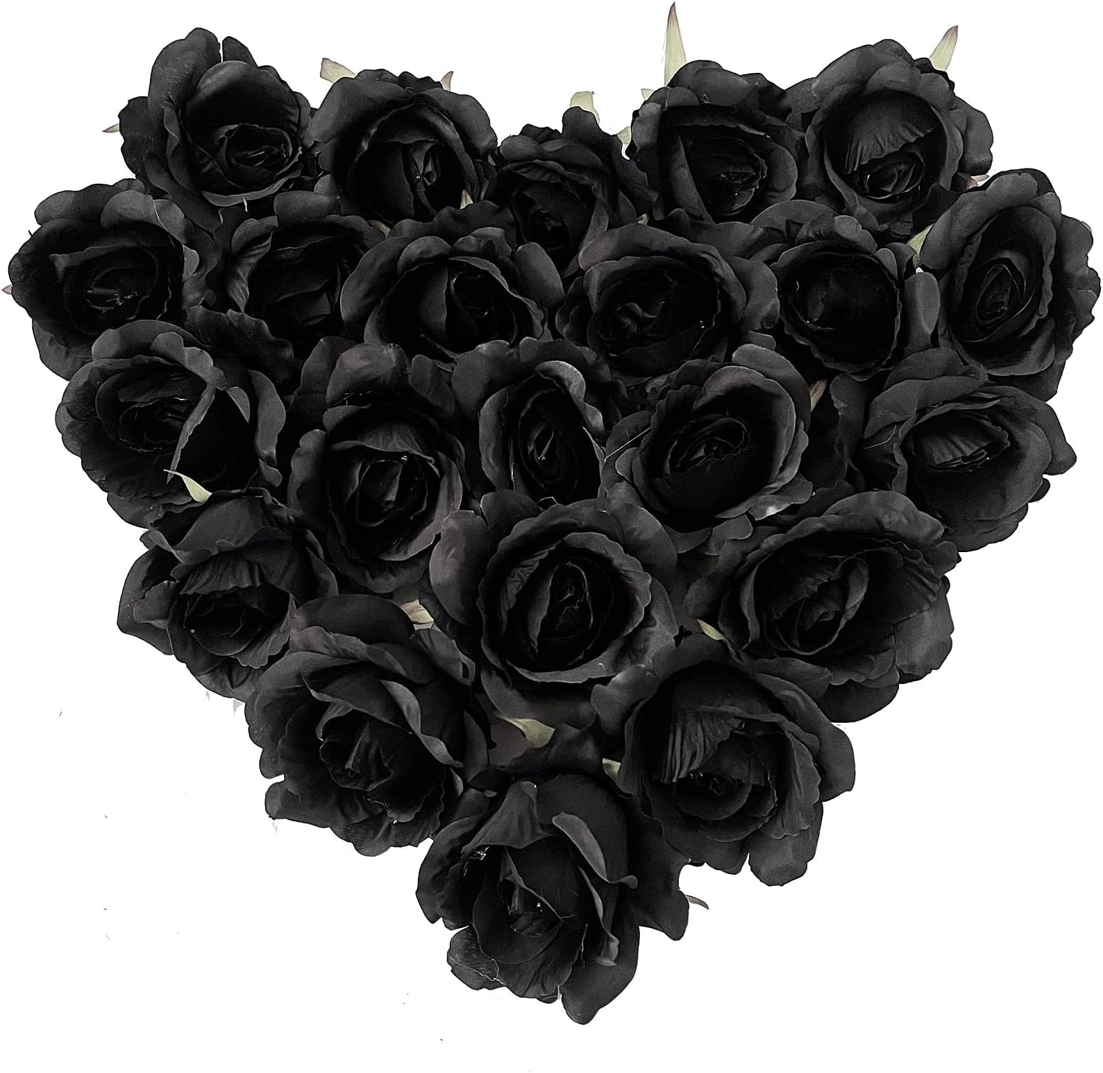 UKELER Artificial Rose Flower Heads 20 Pcs Real Looking Black Roses for DIY Wedding Bouquets Home Decorations Baby Shower Centerpieces Artificial Flower Arrangement