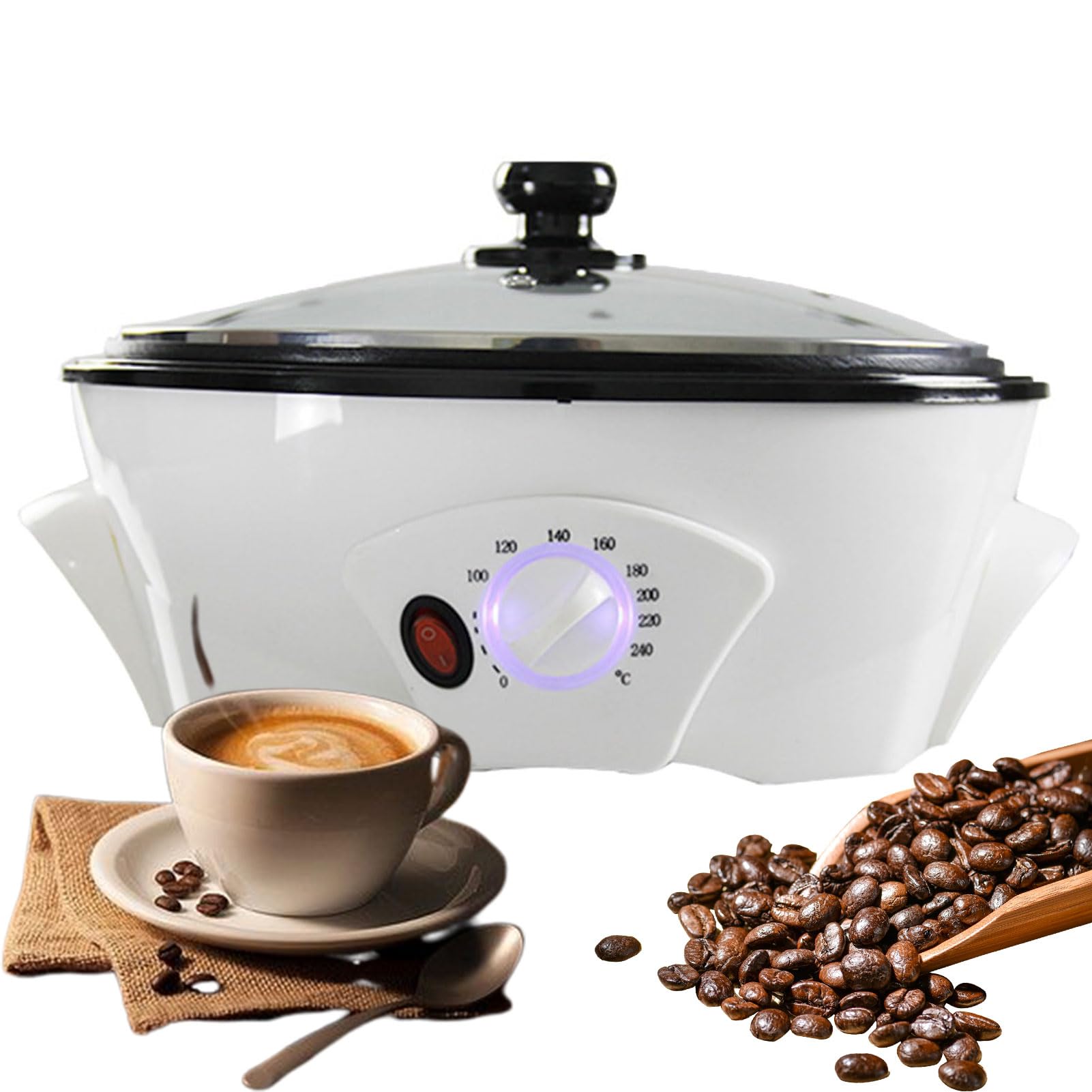 Gykozy Coffee Bean Roaster, Electric Coffee Bean Baking Machine With 0-240℃ Temperature Adjustable, Multifunctional Nut Roasting Machine For Roasting Coffee Bean