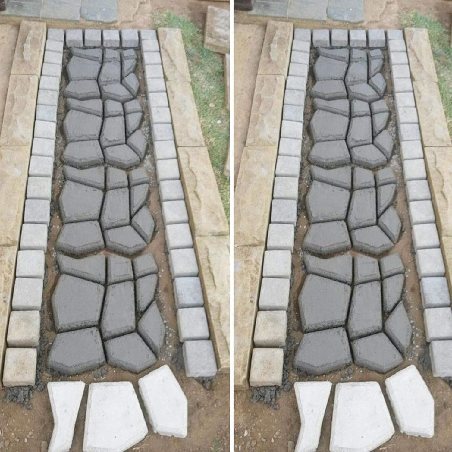 Amazon Co Jp ガーデニングモールド コンクリート モルタル用 型枠 舗装金型 コンクリート金型 舗装コンクリート Diyパスメーカー Diyモールド Diy ガーデニング セメント 床 庭レンガ 石畳 遊歩道 景観コンクリート 遊園地歩道などに装飾 金型 鋳型 成形 Diy 工具