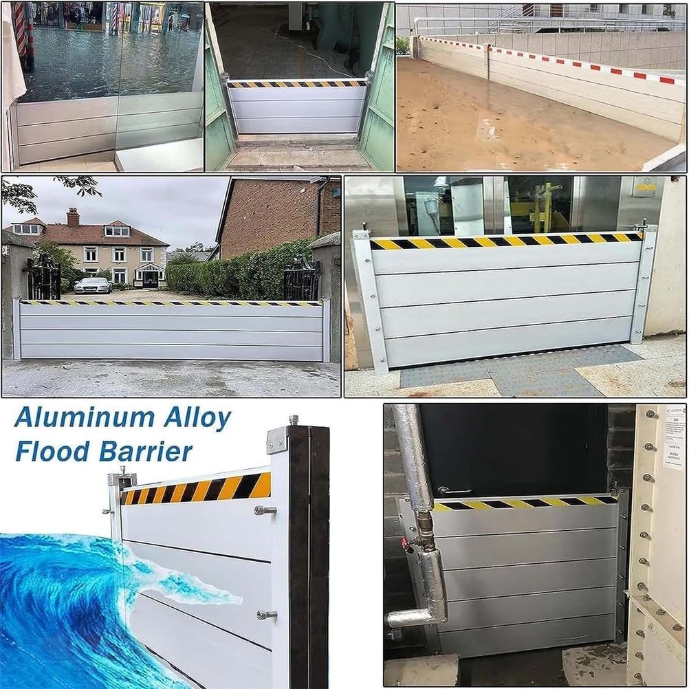 Générique Aluminium Barrière Anti-inondation Batardeau Réutilisable Barriere Anti Inondation pour Les Portes D'entrée De Garage Les Passages Les Portails Et Les Déflecteurs D'inondation