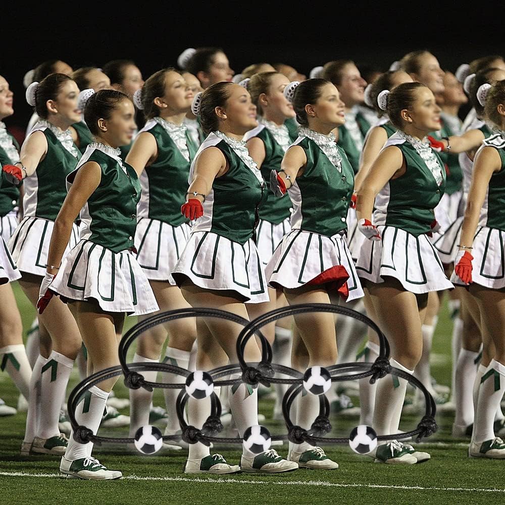 20 Pack Football Charm Bracelets Adjustable Soccer Charm Bracelet Soccer Cord Braided Rope Bracelet with Charm for Girl Women Men Teens Team : Sports & Outdoors