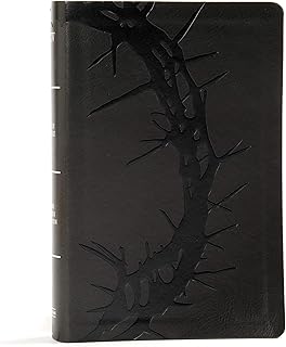 Sponsored Ad - KJV Large Print Personal Size Reference Bible, Charcoal Leathertouch, Red Letter, Pure Cambridge Text, Pres...