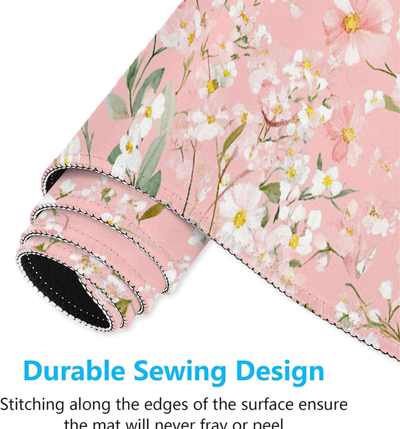 Podkładka pod mysz XXL 1000x500x3mm podkładka pod mysz różowa podkładka pod mysz kwiat poprawia precyzję i szybkość, antypoślizgowe wodoodporne, szyte krawędzie, akcesoria do gier, komputer, prezent
