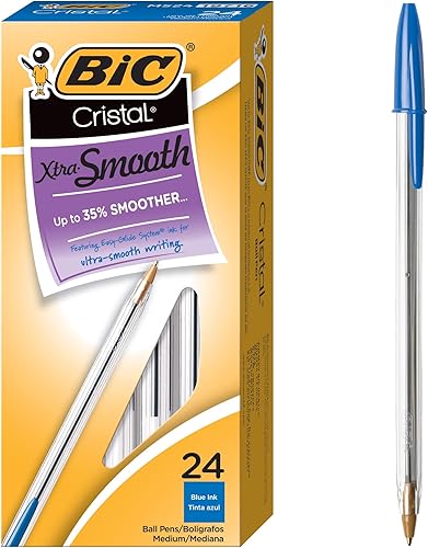 Vista 30 de BIC Cristal Xtra, Bolígrafo suave, Azul 12 unidades Azul (Blue Ink)