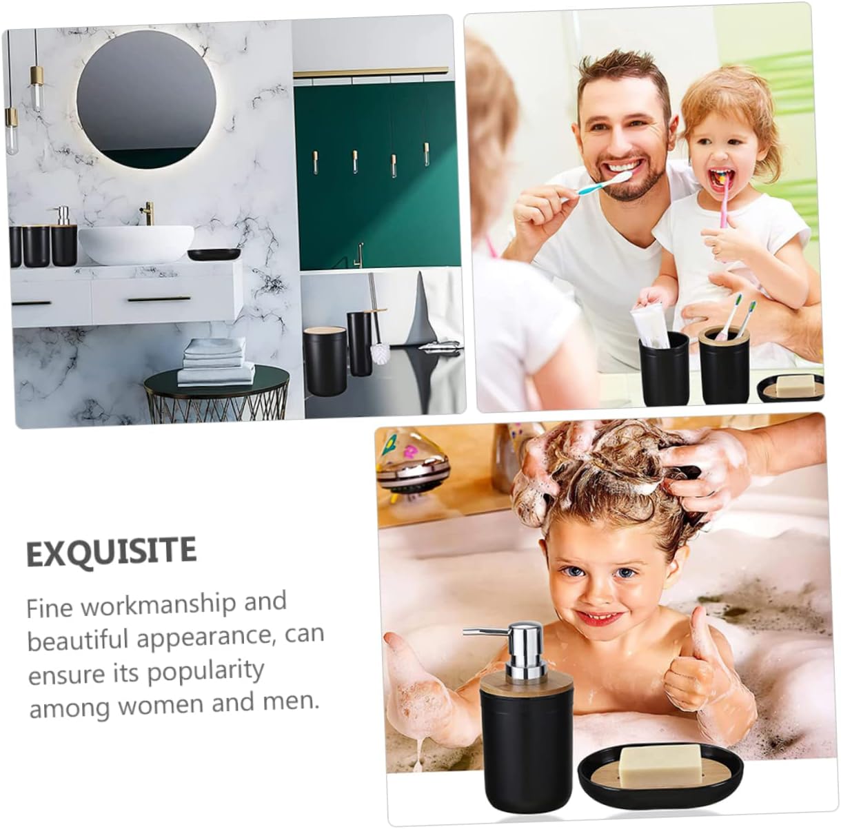 Ciieeo 1 Set Bathroom Accessory Includes Toothbrush Holder Soap Dish Lotion Bottle and Trash Can Stylish and Functional Washing Supplies for Organized Spaces